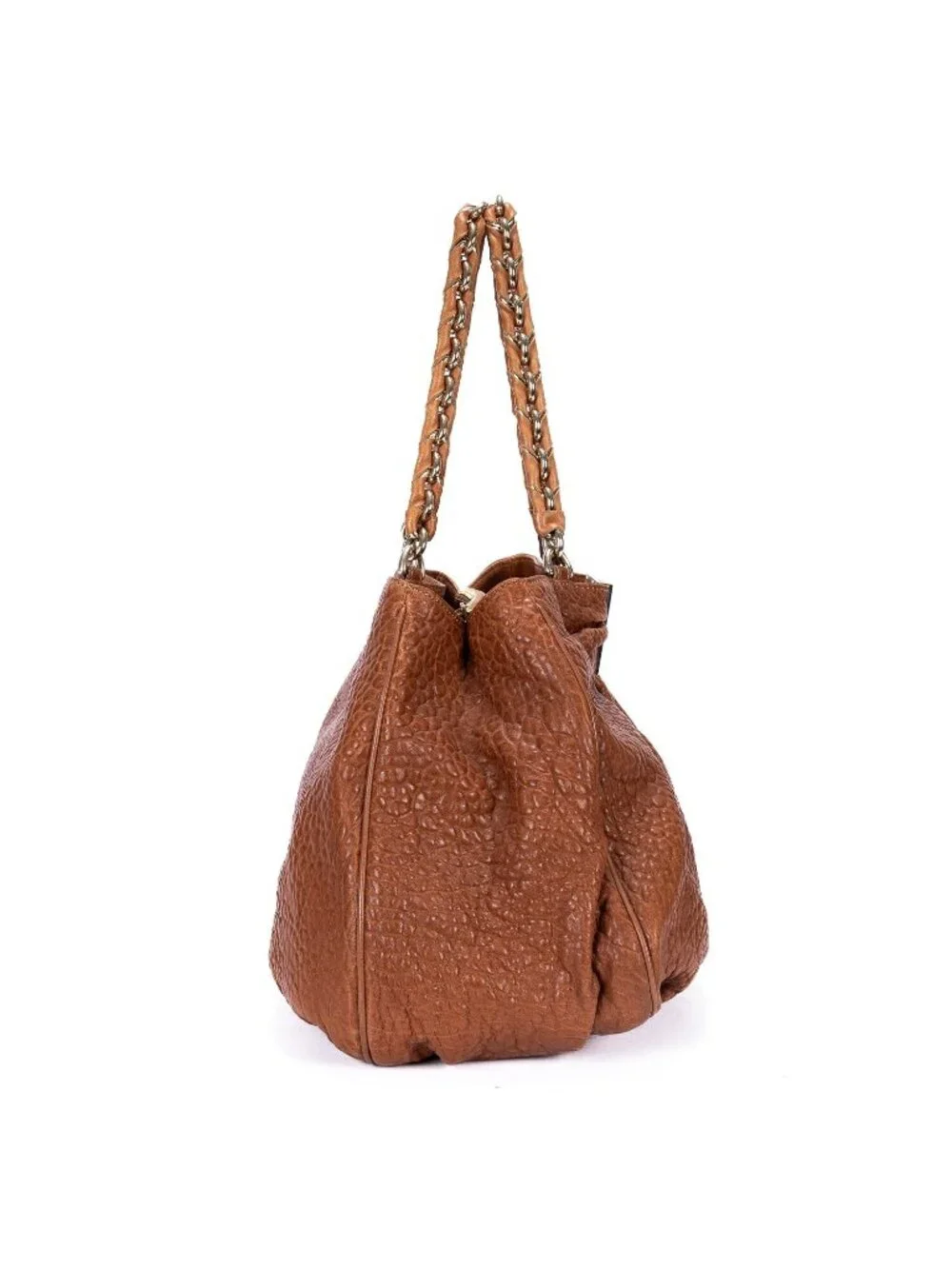 Fendi Small Hobo Tan Textured Leather